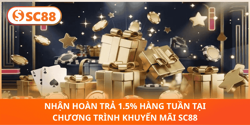 Nhận Hoàn Trả 1.5% Hàng Tuần Tại chương trình khuyến mãi SC88